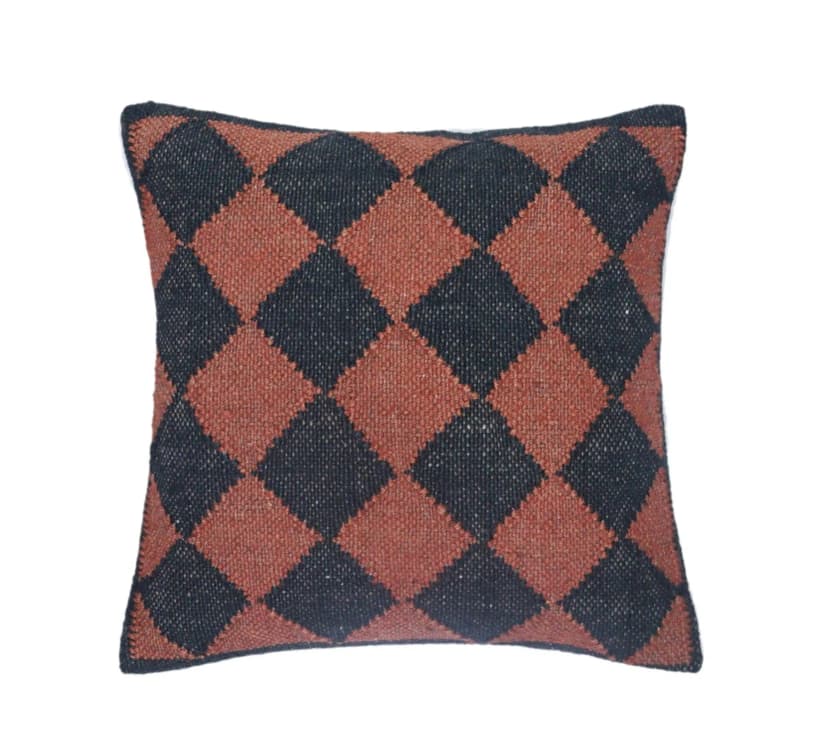 4 Set of 45x45 Vintage Kilim Wool Jute Cushion Cover