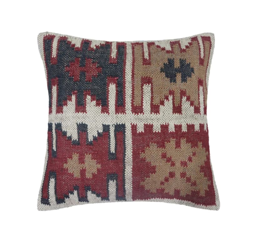 18x18 Inch Ethnic Vintage Wool Jute Pillowcases