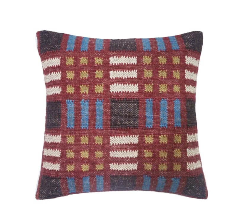 Indian Handwoven Turkish Kilim Wool Jute Pillowcases 