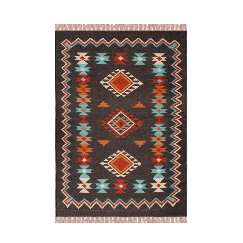 Wool Jute Traditional Kilim Rug Indian Rug Vintage Rug Oushak Rug Vintage Kilim Rug Vintage Large Kilim Jute Dhurrie Boho Decor Area Rug 