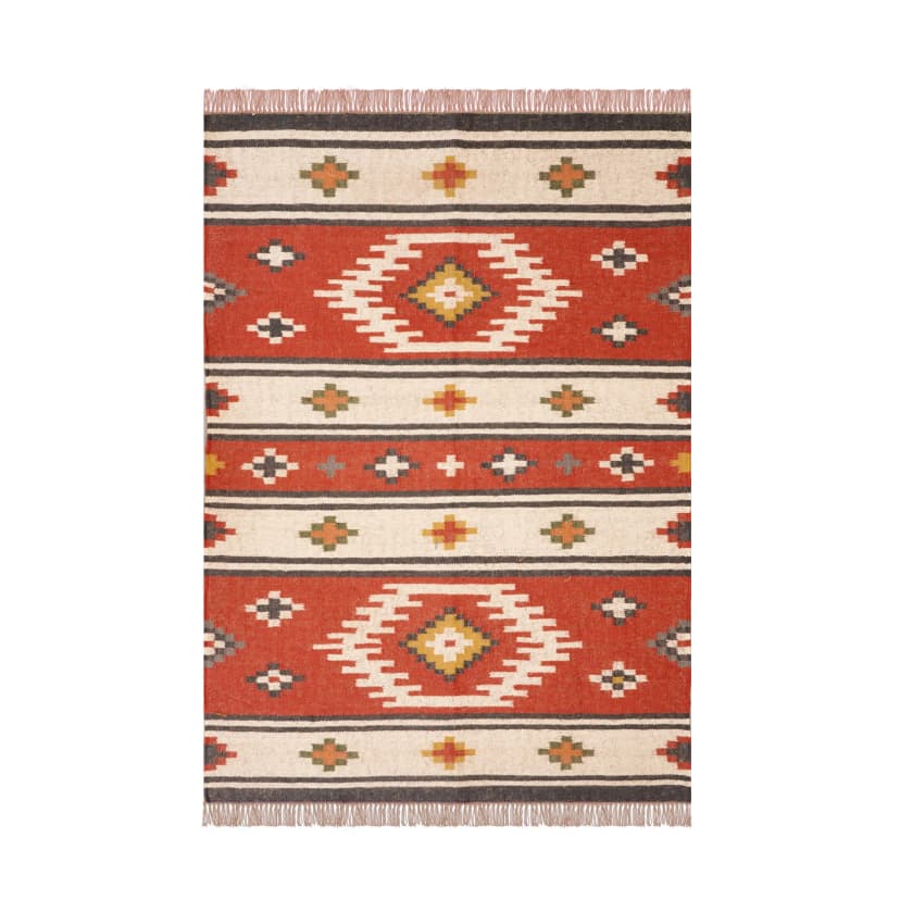 Indian Handwoven Multicolor Wool Jute Kilim Rug With Fringes Jute Rug Large Area Kilim Jute Rug Decorative Home And Kitchen Jute Rug Boho Area Rug 