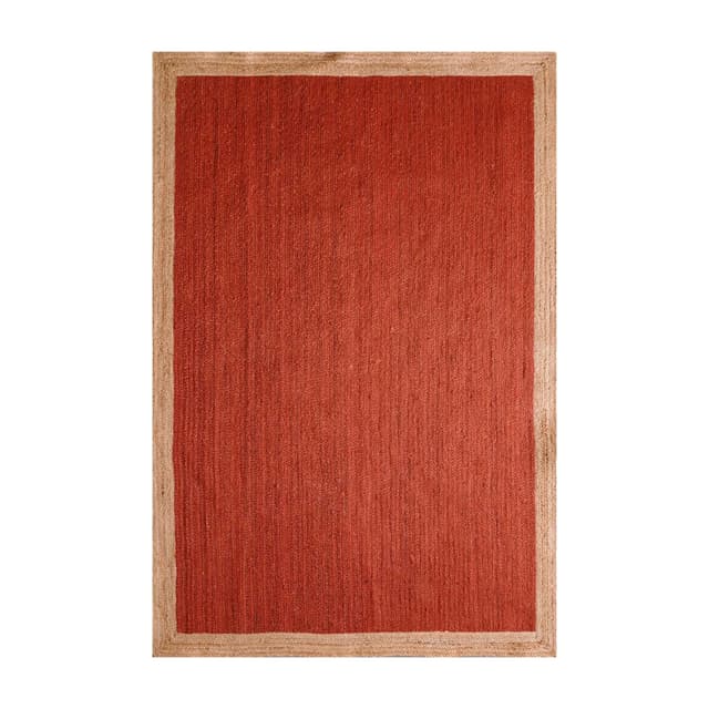 Eco- Friendly Hand Braided Rectangle Jute Rug Beige With Customize Color Border