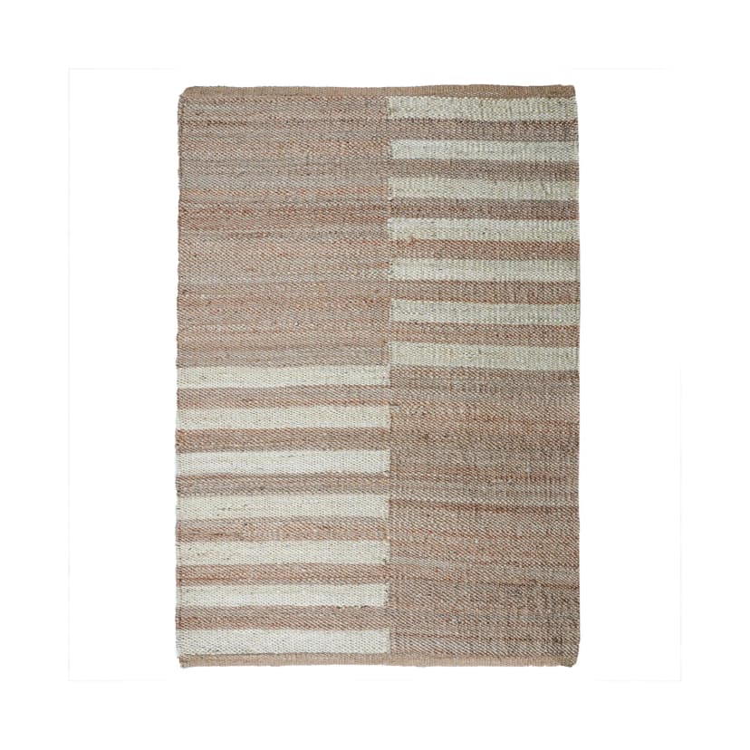 Indian Handmade Beige with Off White Stripes Hemp Rug Boho Decor Hemp Hallway Decor Hemp Jute Rug Hemp For Farmhouse Hemp Carpet Living Home Decor Rug 