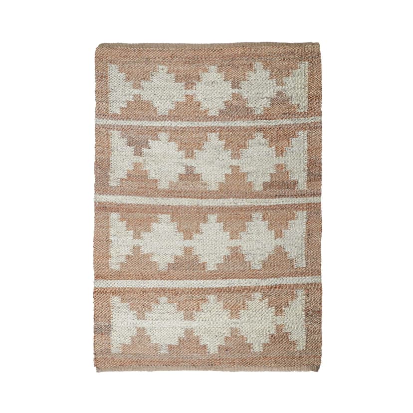 Indian Handwoven Hemp Jute Rug Beige Rectangle Jute Rug With White Design Rug Stair Decor Hemp Jute Rug Vintage Jute Rug Yoga Mat Dhurrie Rug For Home Decor 
