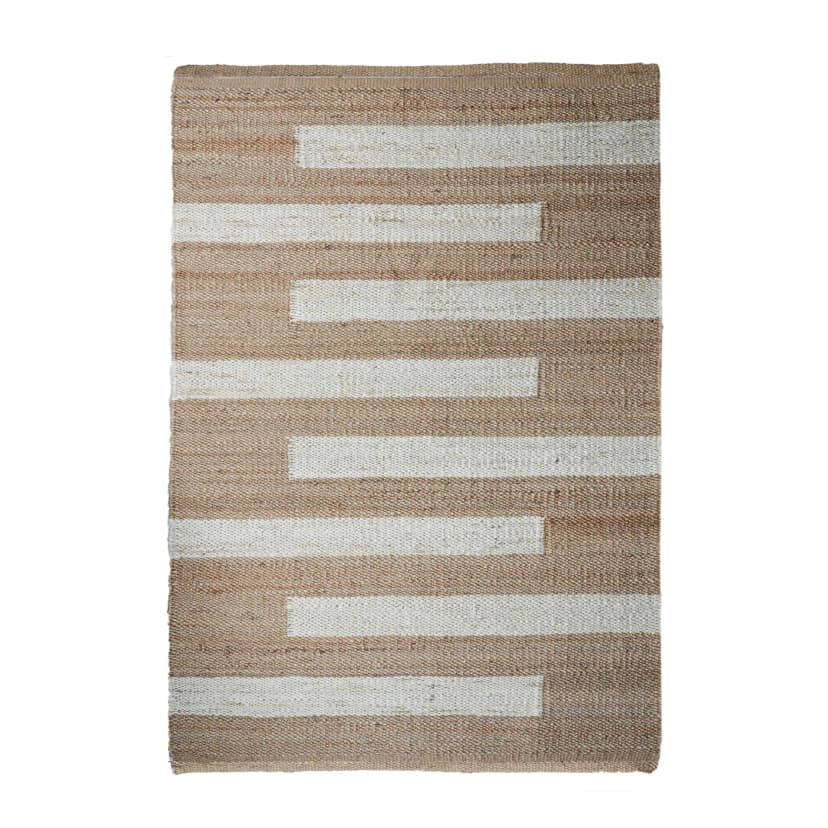 Handwoven Beige Stair Hemp Rug With White Stripes Line Bedside Runner Rug Handloomed Yoga Hemp Rug Decorative Jute Rug For Living Rug Large Area Hemp Jute Rug 