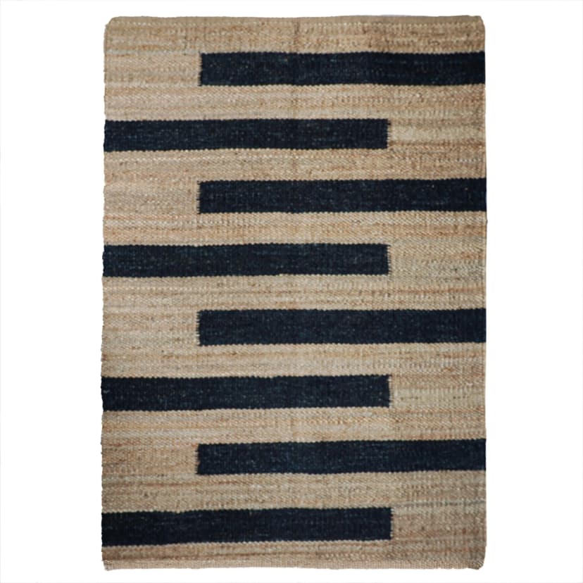 Handwoven Beige Stair Hemp Rug With Black Stripes Rug Bedside Rectangle Doormat Runner Rug Handloomed Yoga Hemp Rug For Living Decor Hemp Large Area Dhurrie Rug 
