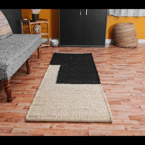 Handwoven Stair Hamp Rectangle Doormat Runner In Black And White Color Rug Runners For Hallway Extremely Long Runner Rug Hobo Decor Rug Vintage Large Rug Living Room Carpet Rug 