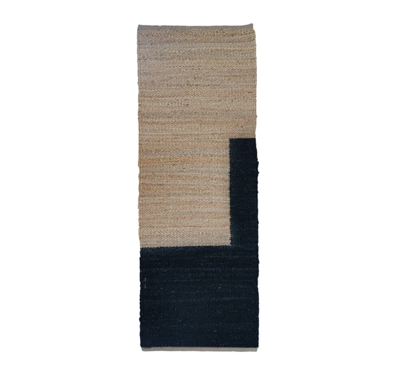 Black and Beige Hemp Jute Rug Runner for Home and Living Room Decor Hemp Runner Rug Large Area Runner Indoor Outdoor Rug Hemp Jute Dhurrie Rug Decorative Home Rug 