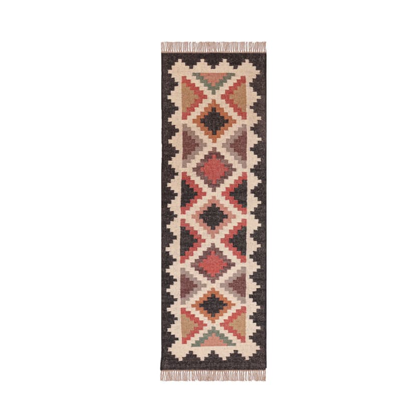 Indian Traditional Wool Jute Kilim Runner Rug