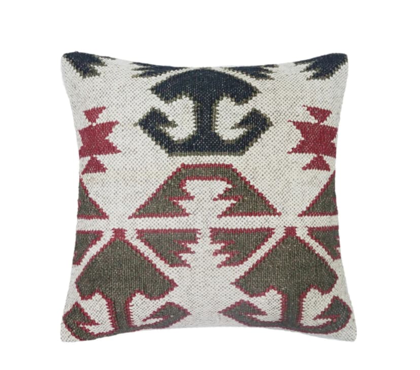 Handwoven Wool Jute Kilim Cushion Cover