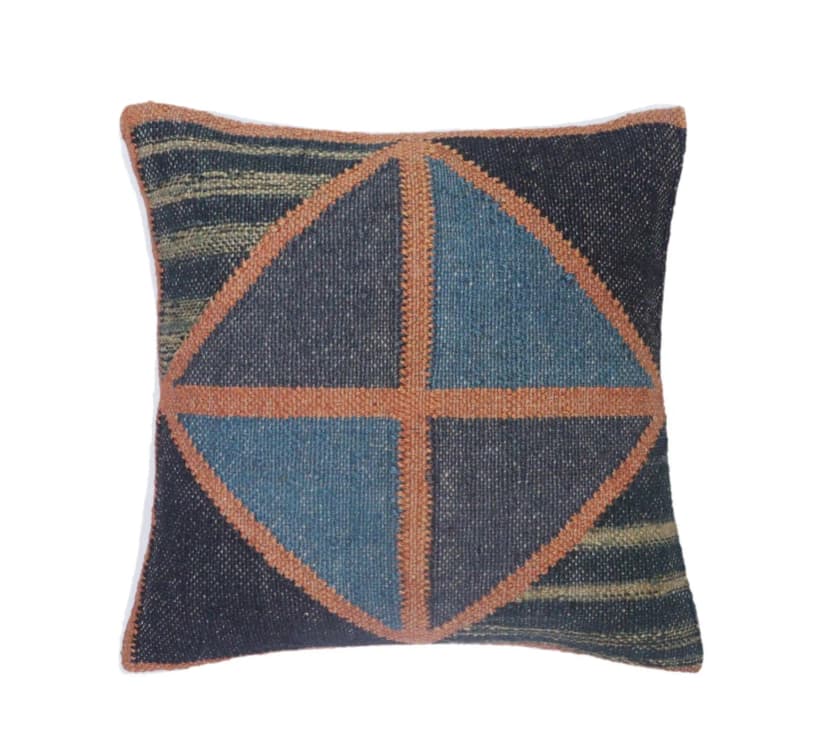 Multicolor Handmade Wool Jute Cushion Cover