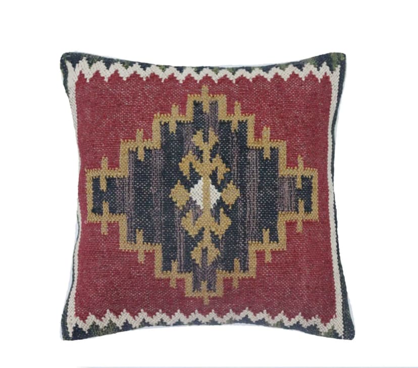 Set of 4 Indian Handmade Wool Jute Kilim Cushion Covers