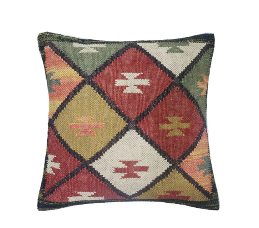 Bohemian Wool Jute Kilim Cushion Covers