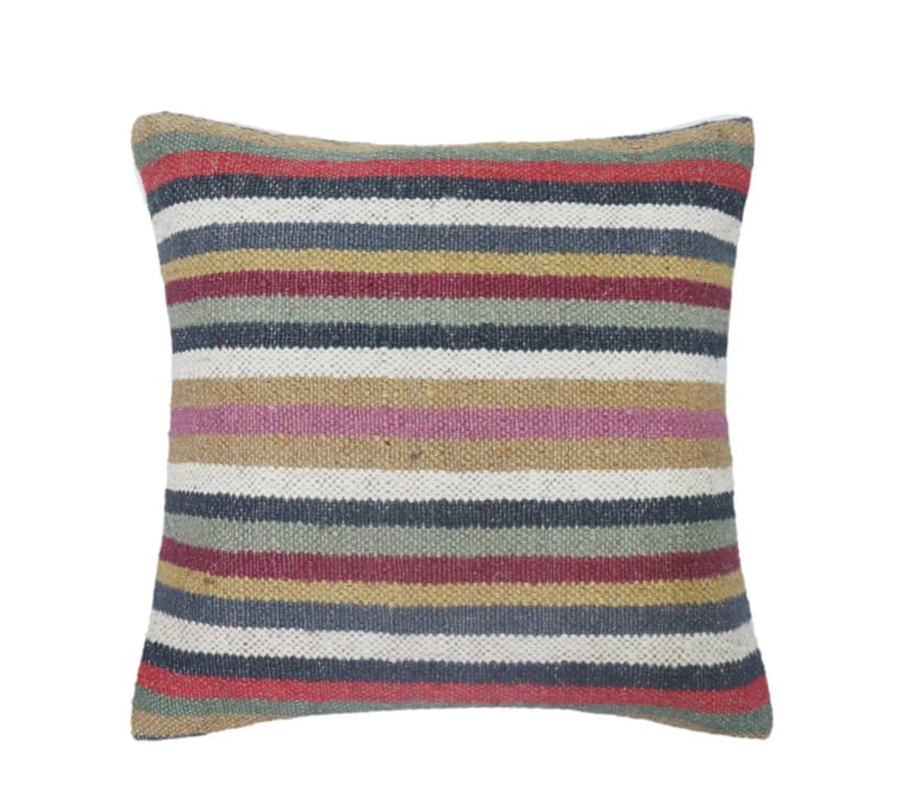 Handmade Vintage Kilim Wool Jute Cushion Cover