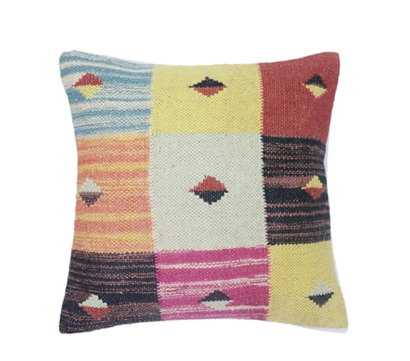 Handwoven Bohemian Turkish Wool Jute Cushion Covers