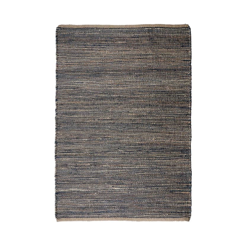 Eco Friendly Handwoven Jute Hemp Rectangle Rug For Stylish Living Area Decor With Multicolor Stripes
